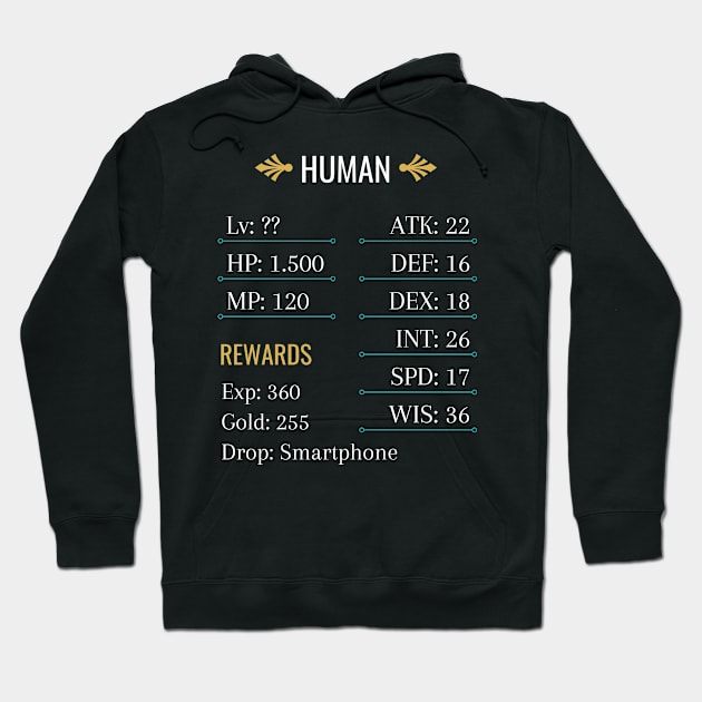 Jrpg rpg human gamer stats and drops Hoodie by JettDes